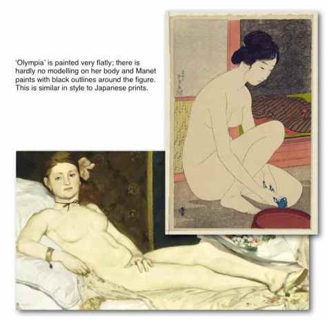Japanese Print  and  Olympia detail